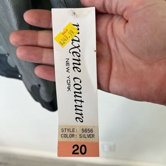 Maxene Couture New York Women’s Genuine Leather Silver Grey Jacket Size 20 NWT - Picture 8 of 12